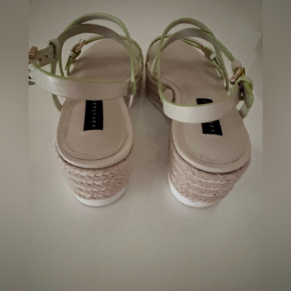 Sanctuary Platform Sandals.  Bone with lime green. Size 8.5. New with tag on box - Picture 4 of 10